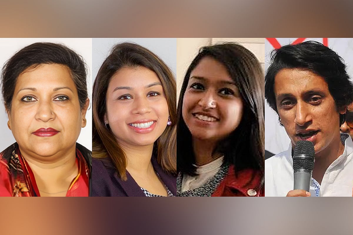 শেখ রেহানা, টিউলিপ সিদ্দিক, আজমিনা সিদ্দিক ও রাদওয়ান সিদ্দিক (বাঁ থেকে)