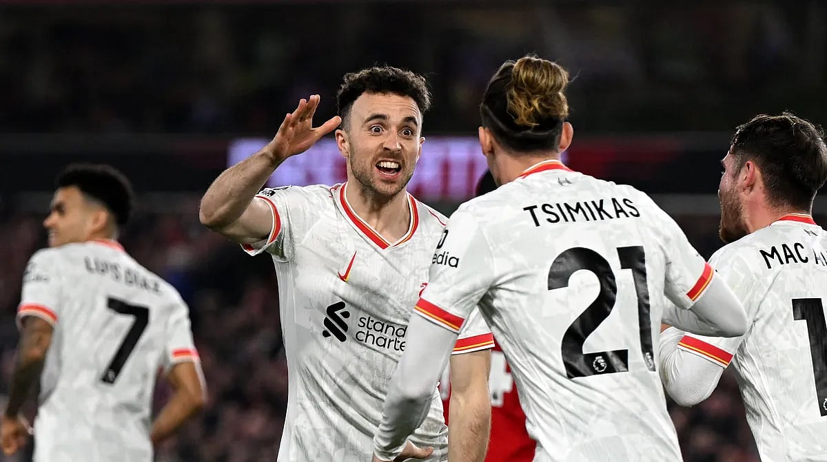 জোতার গোলের পর লিভারপুলের উচ্ছ্বাস