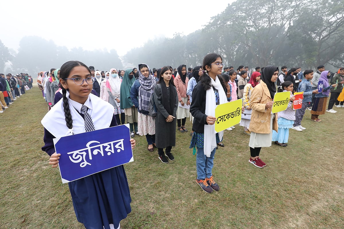 খুদে গণিতবিদদের পদচারণে মুখর সিরাজগঞ্জ সরকারি কলেজ মাঠ।
আজ শুক্রবার সকালে