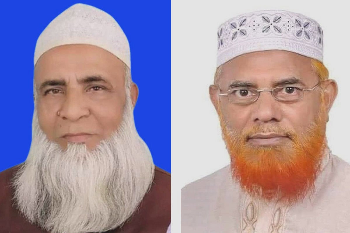 খেলাফত মজলিসের আমির মাওলানা আবদুল বাছিত আজাদ (বাঁয়ে) ও মহাসচিব আহমদ আবদুল কাদের