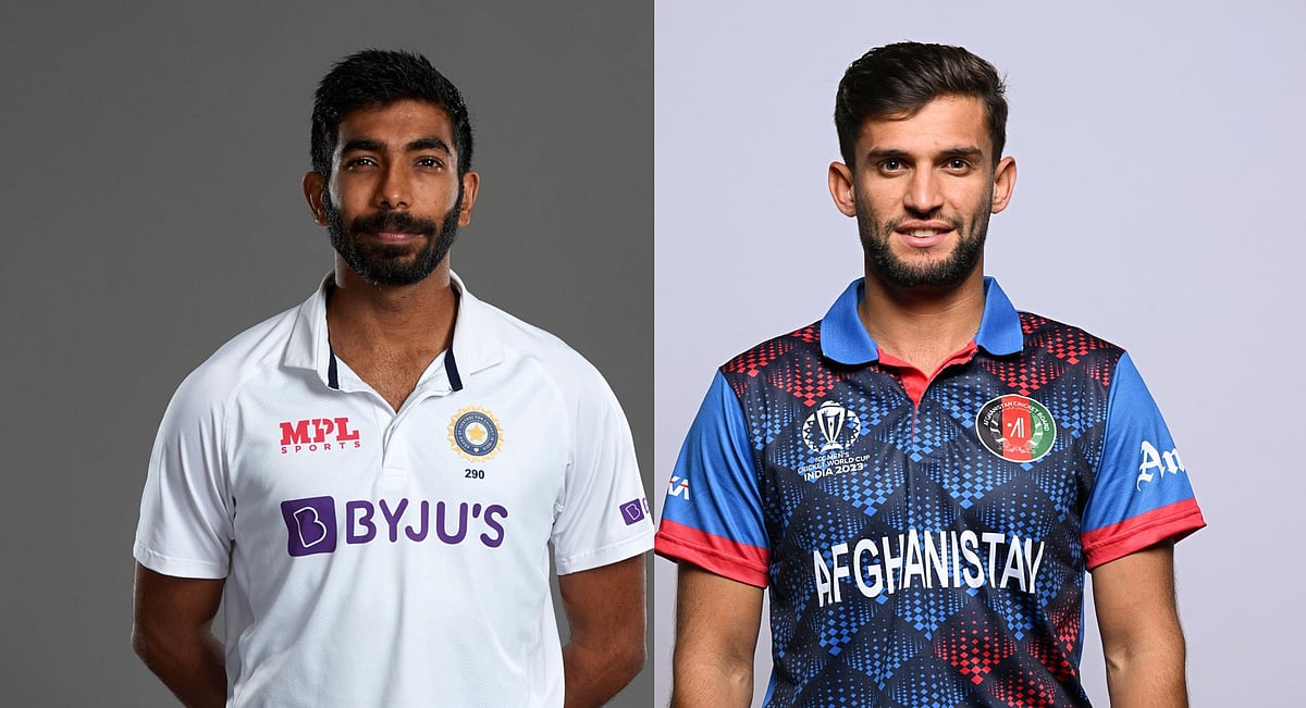 যশপ্রীত বুমরা (বাঁয়ে) ও আজমতউল্লাহ ওমরজাই