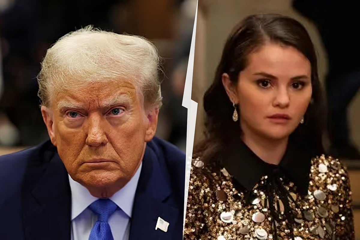 ডোনাল্ড ট্রাম্প ও সেলেনা গোমেজ। কোলাজ