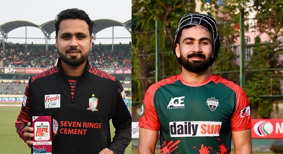 এবারের বিপিএলে ফরচুন বরিশালের হয়ে খেলেছেন ফাহিম আশরাফ (বাঁয়ে), খুশদিল শাহ খেলেছেন রংপুর রাইডার্সে