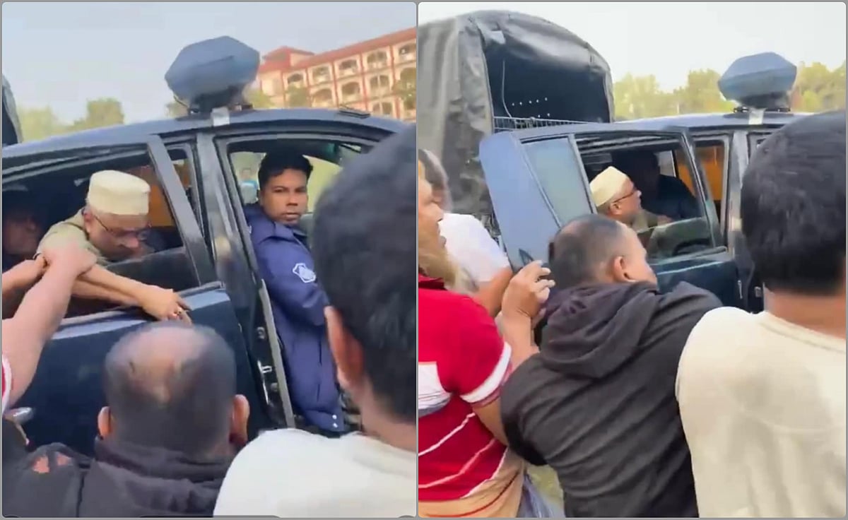 আওয়ামী লীগ নেতা আবদুল ওহাবকে ছিনিয়ে নেওয়ার সময়ের দৃশ্য