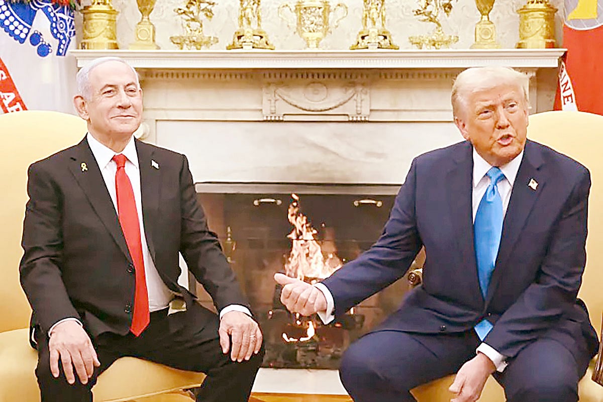 মার্কিন প্রেসিডেন্ট ডোনাল্ড ট্রাম্পের সঙ্গে ইসরায়েলের প্রধানমন্ত্রী বেনিয়ামিন নেতানিয়াহু