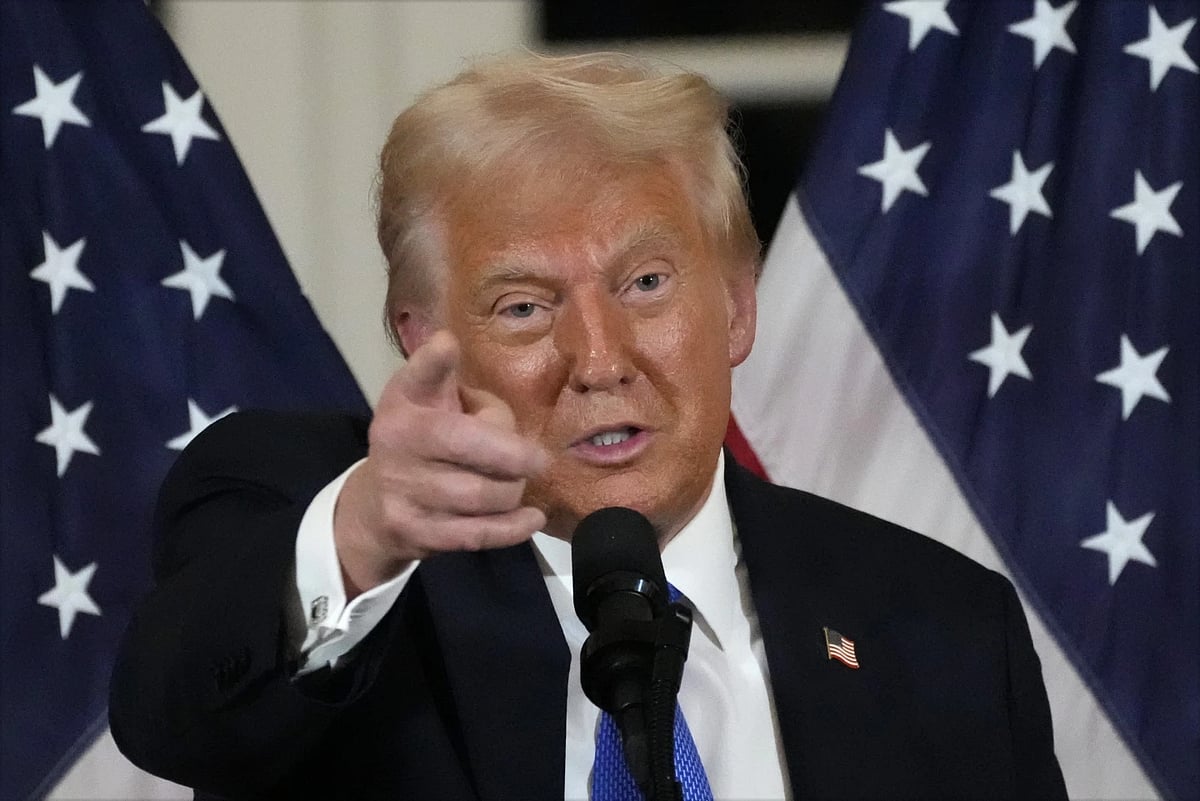 ফ্লোরিডার পাম বিচে মার–এ–লাগো অবকাশযাপন কেন্দ্রে এক অনুষ্ঠানে প্রেসিডেন্ট ডোনাল্ড ট্রাম্প। ৭ ফেব্রুয়ারি ২০২৫