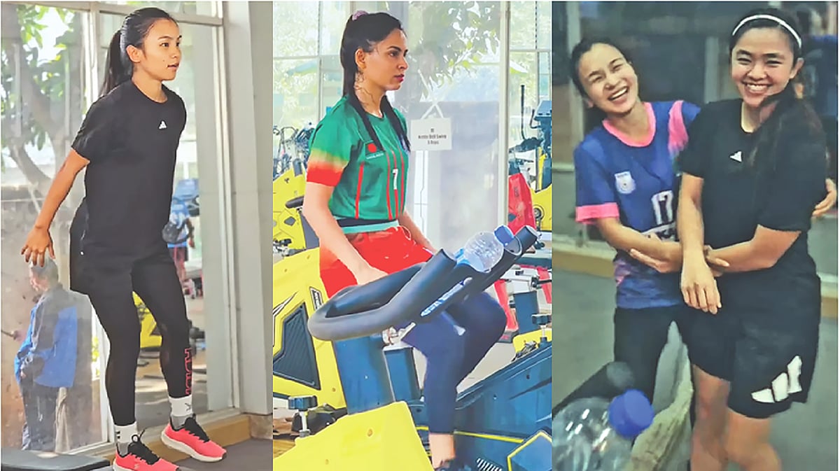 বিদ্রোহ করা ফুটবলাররা বাফুফে ভবনে জিমে সময় কাটিয়ে থাকেন।