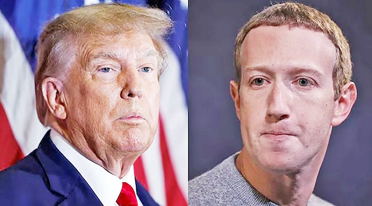 যুক্তরাষ্ট্রের প্রেসিডেন্ট ডোনাল্ড ট্রাম্প ও মেটার সিইও মার্ক জাকারবার্গ