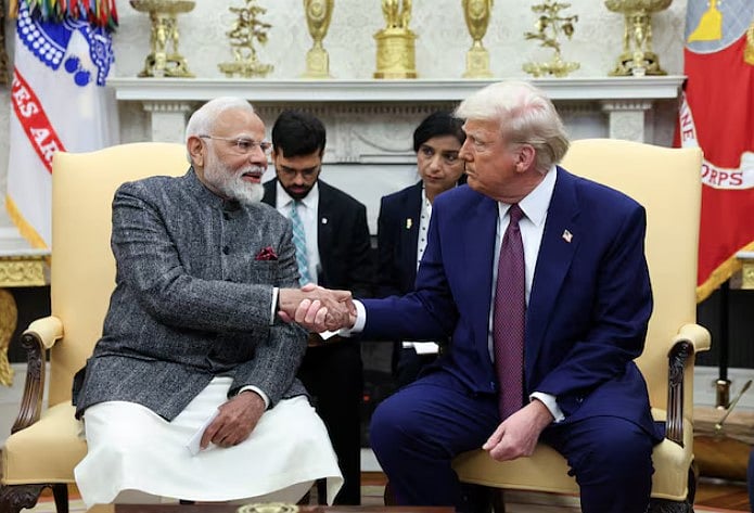 সম্প্রতি মার্কিন সফরে ডোনাল্ড ট্রাম্পের সঙ্গে নরেন্দ্র মোদি