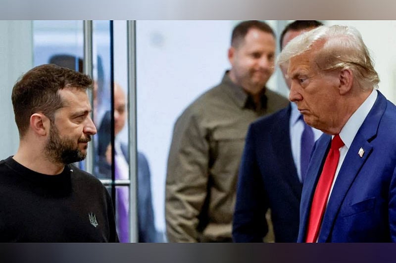 ইউক্রেনে প্রেসিডেন্ট ভলোদিমির জেলেনস্কির সঙ্গে যুক্তরাষ্ট্রের প্রেসিডেন্ট ডোনাল্ড ট্রাম্প