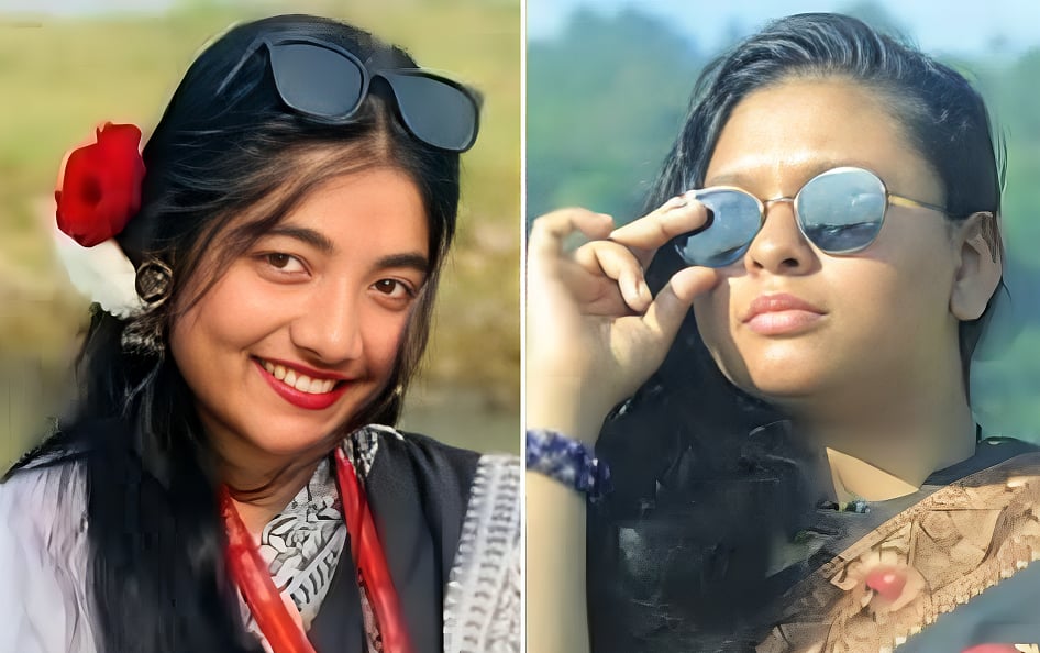 কনিকা আক্তার (বাঁয়ে) ও দেওয়ান নুসরাত