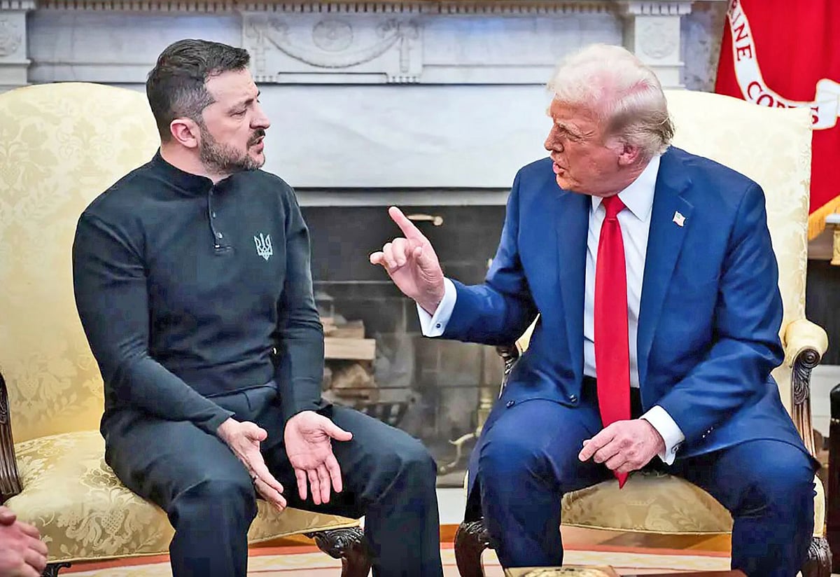 যুক্তরাষ্ট্রের প্রসিডেন্ট ডোনাল্ড ট্রাম্প ও ইউক্রেনের প্রেসিডেন্ট ভলোদিমির জেলেনস্কি