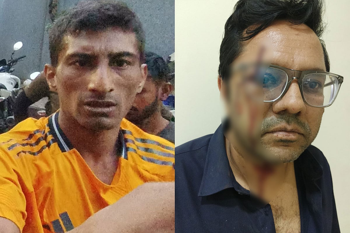 হামলাকারী জুয়েল রানা (বামে) ও হামলার শিকার মাহবুব আলম