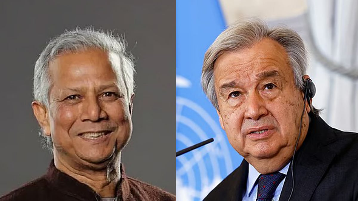 অন্তর্বর্তী সরকারের প্রধান উপদেষ্টা ড. মুহাম্মদ ইউনূস ও জাতিসংঘের মহাসচিব আন্তোনিও গুতেরেস