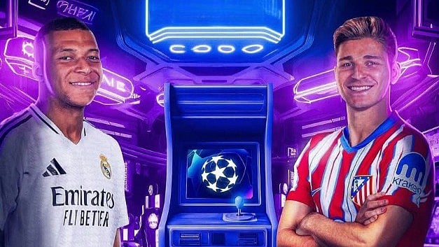 চ্যাম্পিয়নস লিগে মাদ্রিদ ডার্বির ফিরতি লেগে আজ মুখোমুখি আলভারেজের আতলেতিকো মাদ্রিদ (ডানে) ও এমবাপ্পের রিয়াল মাদ্রিদ