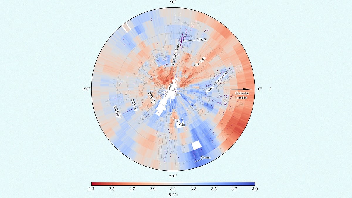 মিল্কিওয়ে ছায়াপথে থাকা ধুলাবালুর ত্রিমাত্রিক মানচিত্র