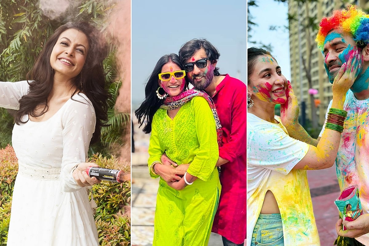 উৎসবে আবিরের রঙে মেতে উঠেছেন তারকারা