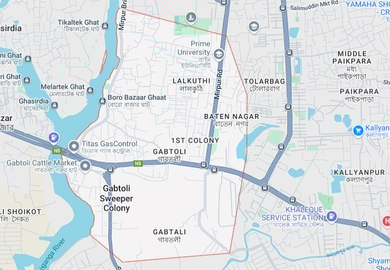 গাবতলীর  ম্যাপ