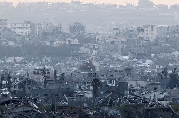 যুদ্ধবিধ্বস্ত গাজার একটি এলাকা