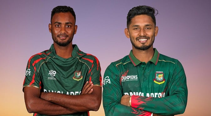 শরীফুল ইসলাম (বাঁয়ে) ও তানজিদ হাসান