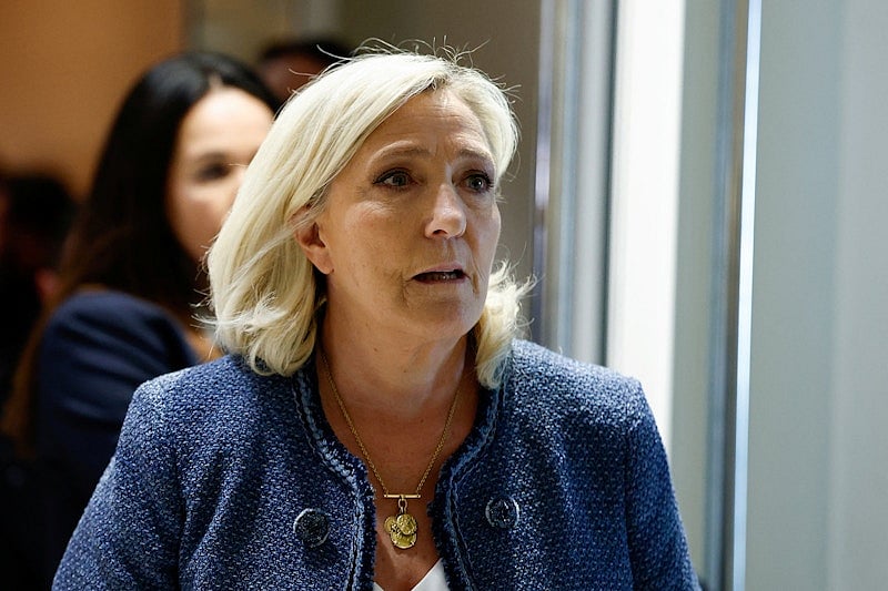 ফ্রান্সের ডানপন্থী নেতা মারিন লো পেন। প্যারিস, ফ্রান্স, ৩১ মার্চ ২০২৫