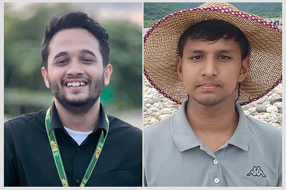 জুলাই গণ-অভ্যুত্থানে শহীদ মীর মাহফুজুর রহমান মুগ্ধ (বাঁয়ে) ও আসিফ হাসান