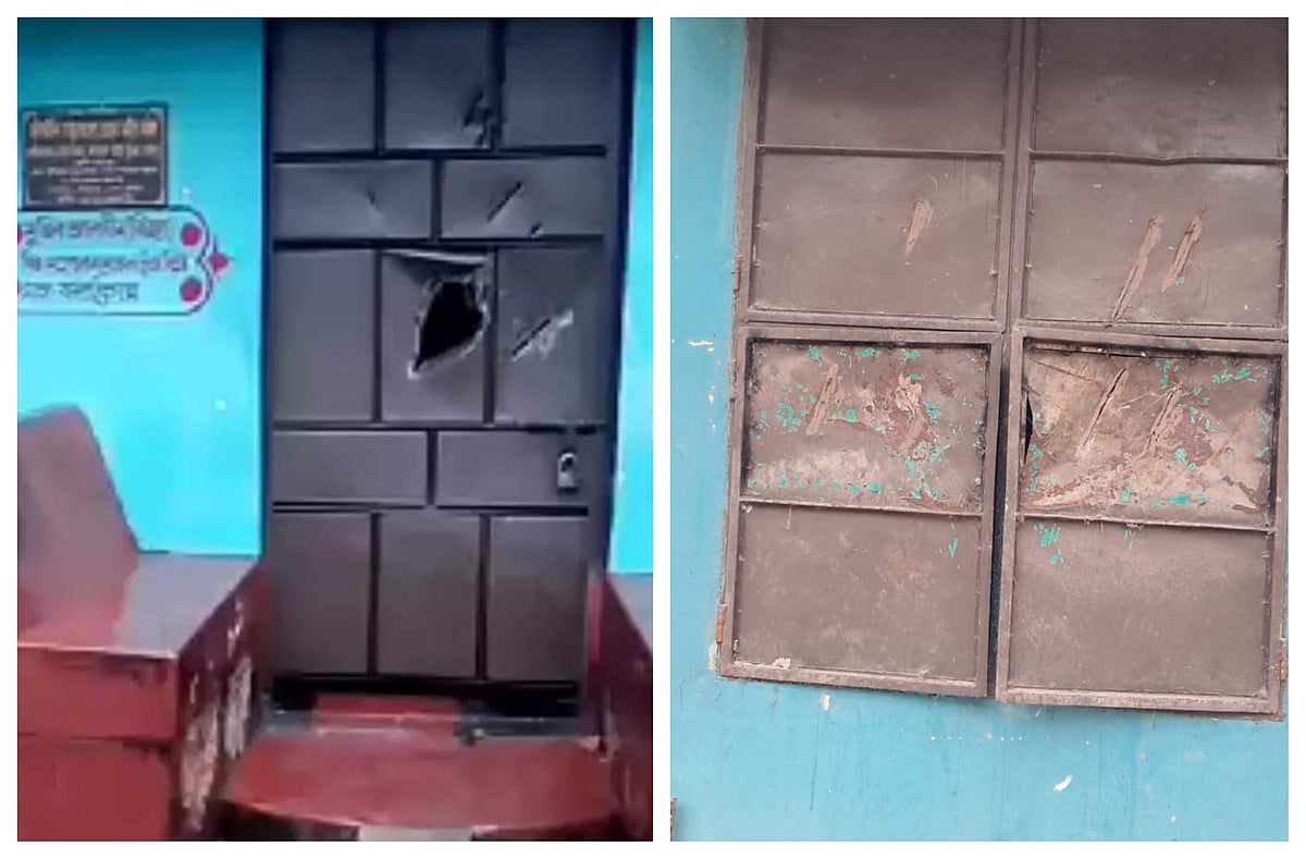 হামলাকারী ব্যক্তিরা বীর মুক্তিযোদ্ধা আবদুল হাইয়ের বাড়ির দরজা–জানালায় ধারালো অস্ত্র দিয়ে কুপিয়েছেন বলে অভিযোগ। আজ শুক্রবার কুমিল্লার চৌদ্দগ্রাম উপজেলার লুদিয়ারা গ্রামে