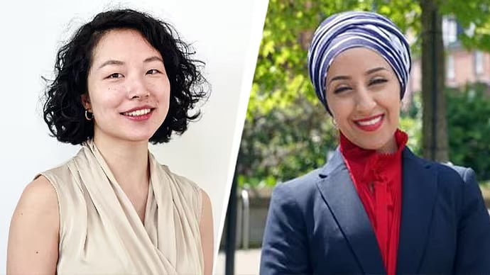 ব্রিটিশ আইনপ্রণেতা ইউয়ান ইয়াং (বাঁয়ে) ও আবতিসাম মোহামেদ (ডানে)