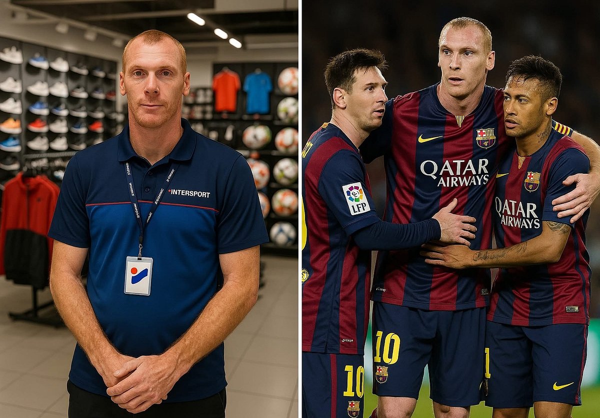 বার্সেলোনার সর্বজয়ী ফুটবলার জেরেমি ম্যাথিউ এখন দোকানকর্মী