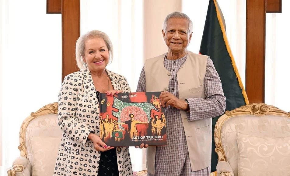 বুধবার যমুনায় ড. ইউনূসের সঙ্গে সাক্ষাৎ করেন যুক্তরাজ্যের বাণিজ্য দূত ব্যারোনেস রোজি উইন্টারটন