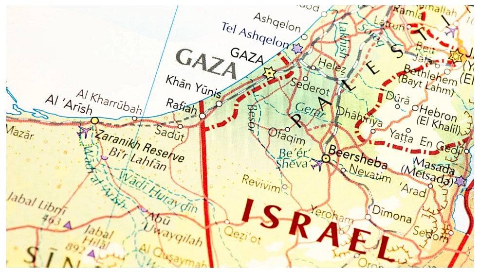 ফিলিস্তিনের দখলকৃত ভূমিসহ ইসরায়েলের মানচিত্র