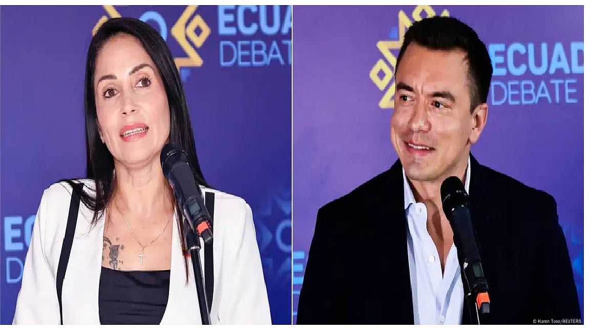 দুই প্রার্থী লুইসা গঞ্জালেস ও  ড্যানিয়েল নোবোয়া