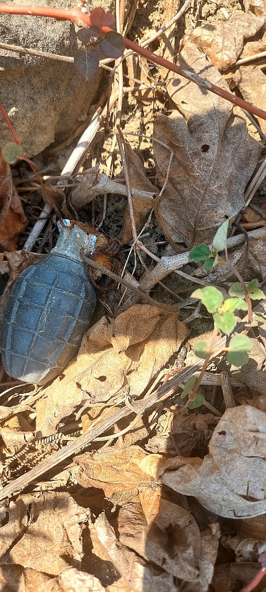 সড়কের পাশে পড়ে আছে গ্রেনেডটি। আজ দুপুরে কক্সবাজার মেরিন ড্রাইভ সড়কের টেকনাফের খোনকারপাড়া এলাকায়