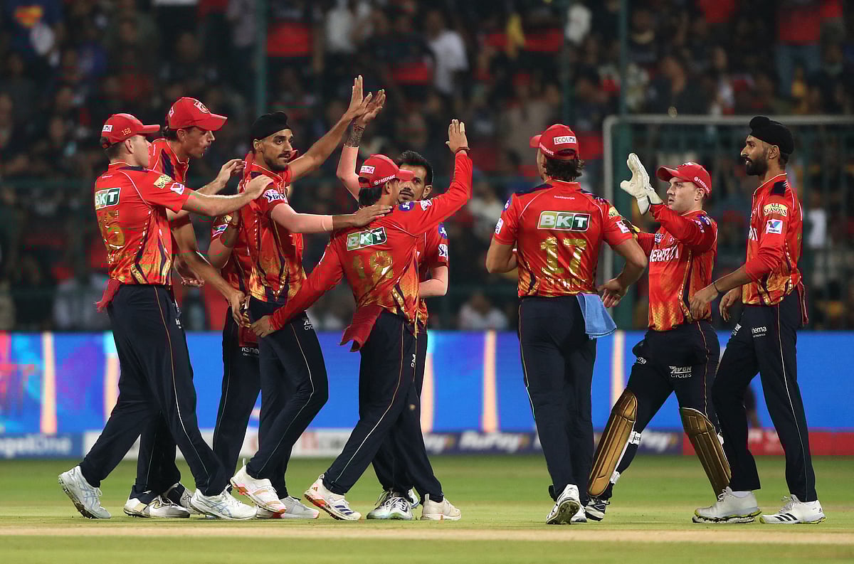 পাঞ্জাব কিংস খেলোয়াড়দের উইকেট উদ্‌যাপন