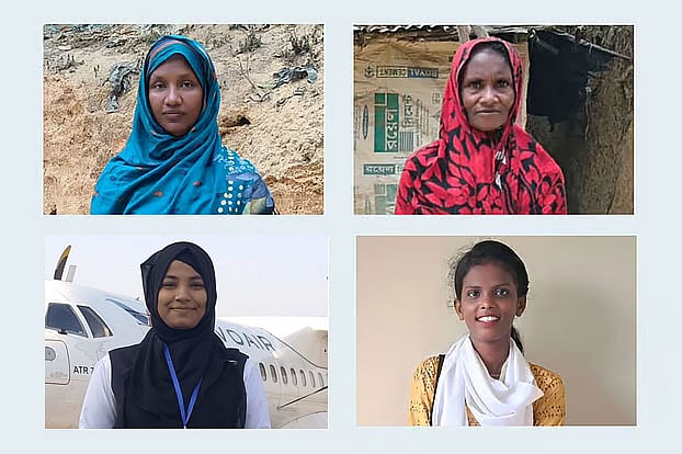 কুলসুমা খাতুন (ওপরে বাঁ থেকে), নূরজাহান বেগম, জয়নাব বেগম (নিচে বাঁ থেকে) ও কবিতা রানি দে