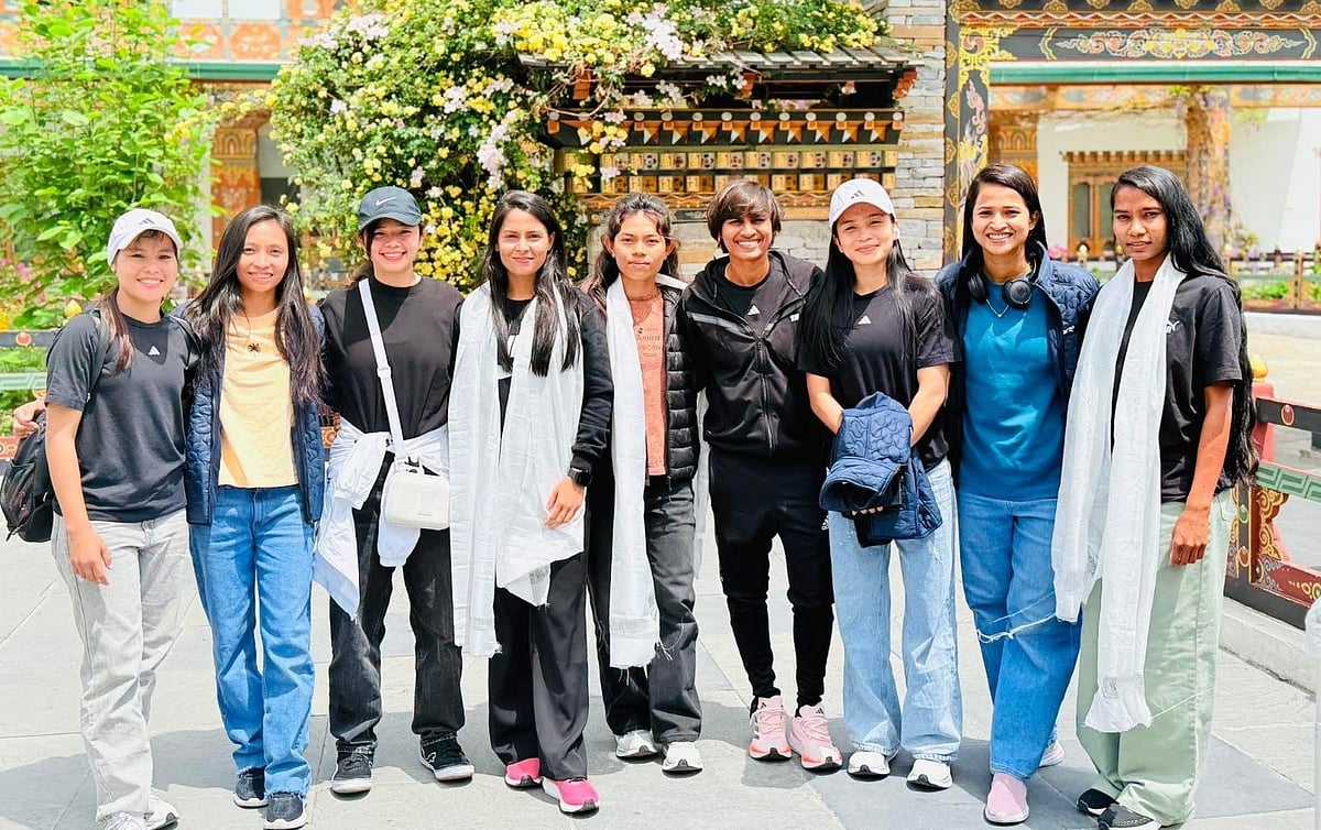 ভুটানের মাটিতে বাংলাদেশের নারী ফুটবলাররা।