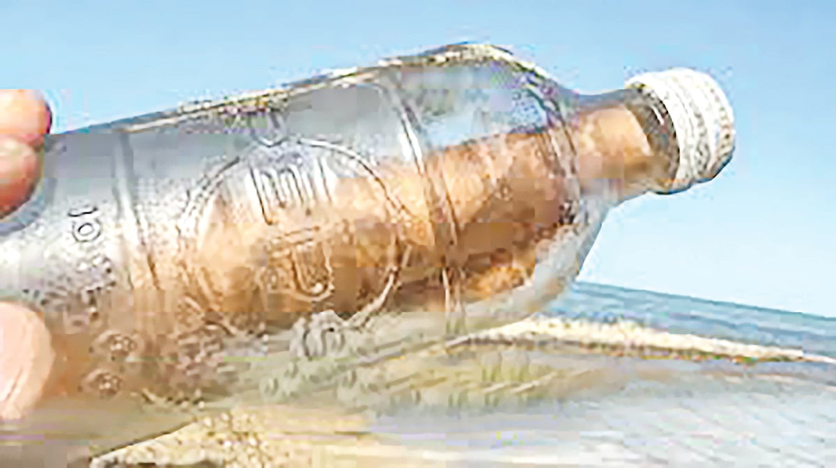 বাহামার সাগরতীরে পাওয়া সেই বোতল