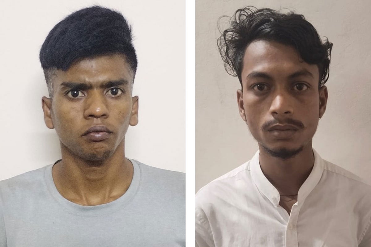 গ্রেপ্তার বিশাল (বাঁয়ে) ও নাহিদ