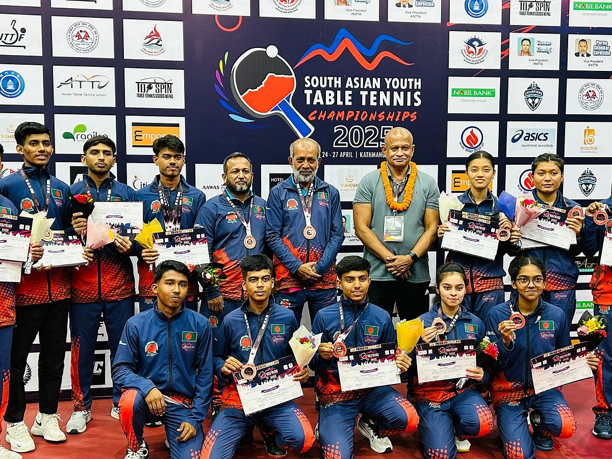 যুব সাফ টিটিতে সাতটি ব্রোঞ্জ জিতেছে বাংলাদেশ