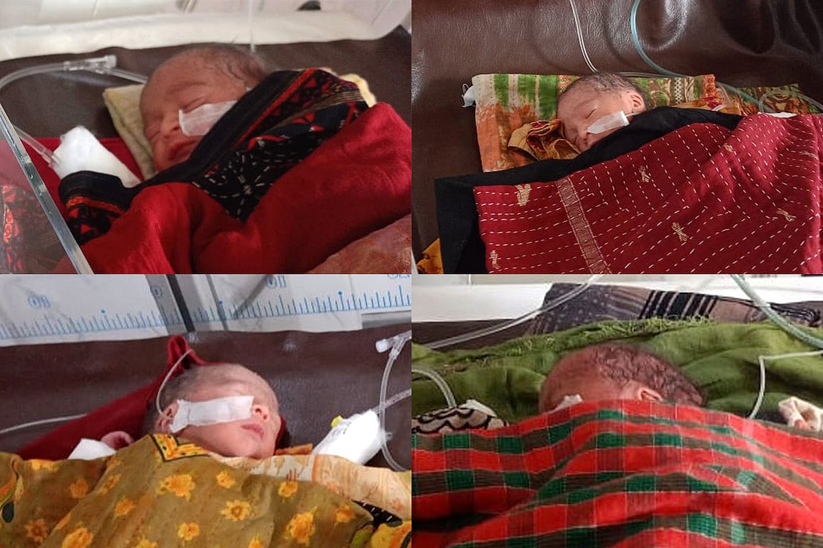 বগুড়ায় একসঙ্গে জন্ম নেওয়া চার নবজাতক