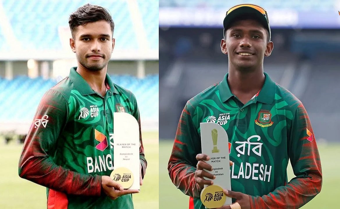 জাওয়াদ আবরার (বাঁয়ে) ও আজিজুল হাকিম