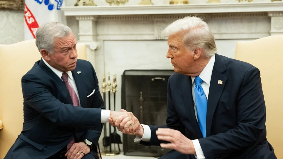 জর্ডানের বাদশাহ আবদুল্লাহ ও ডোনাল্ড ট্রাম্প