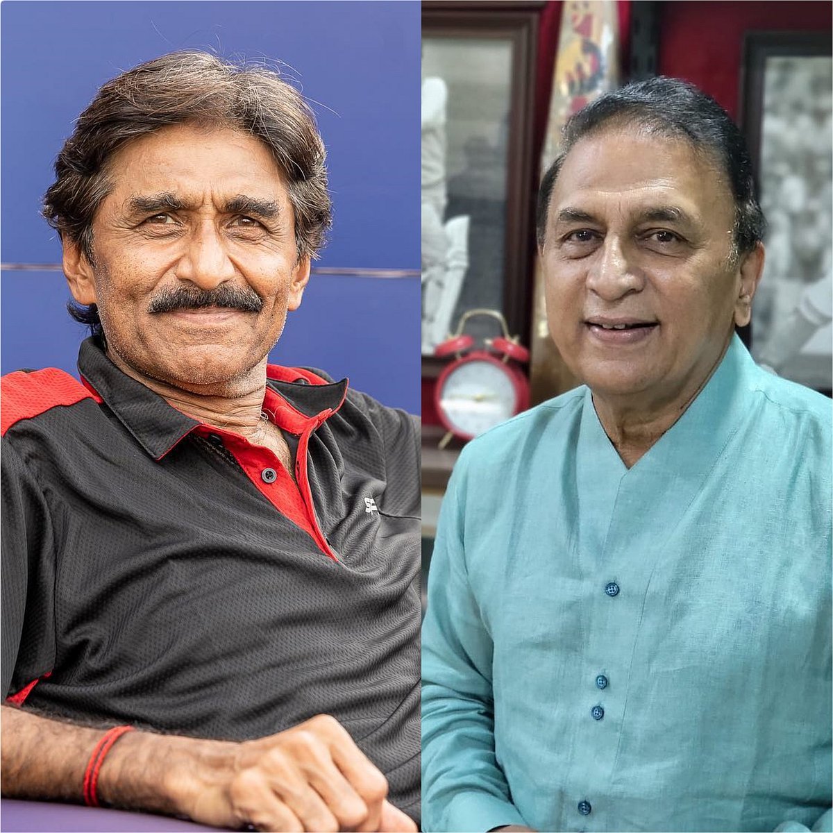 জাভেদ মিয়াঁদাদ ও সুনীল গাভাস্কার।