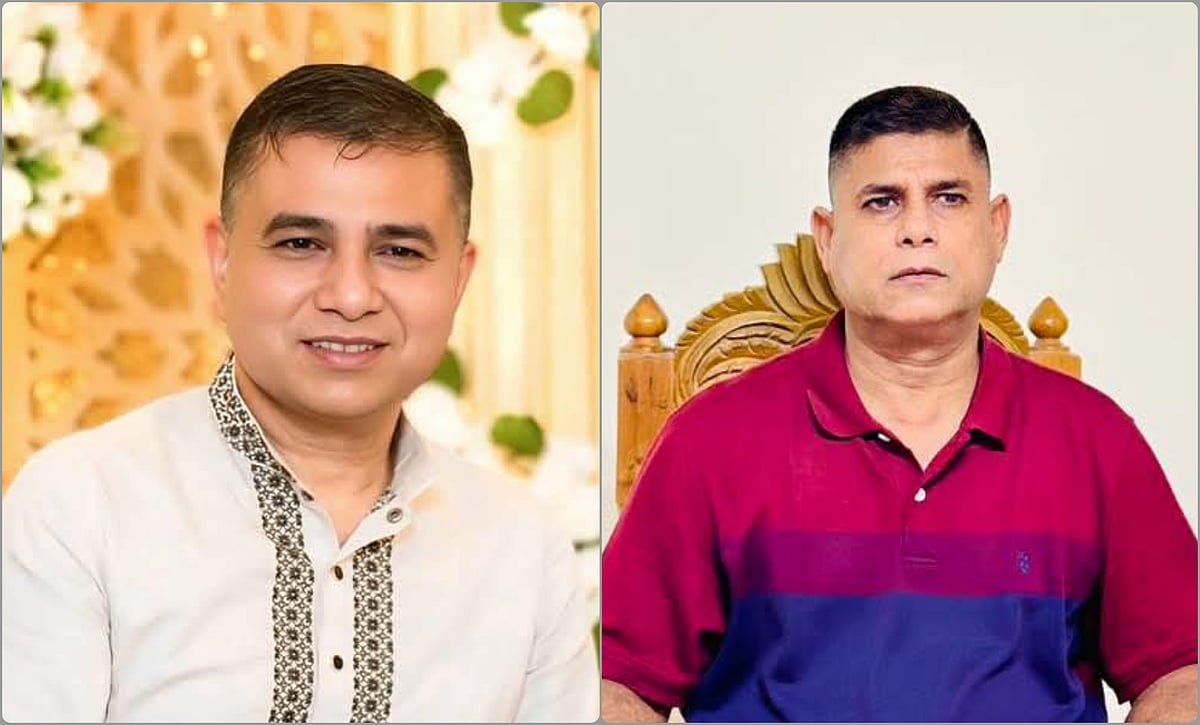 সভাপতি প্রকৌশলী খালেদ হোসেন ও সাধারণ সম্পাদক সিরাজুল ইসলাম (ডানে)