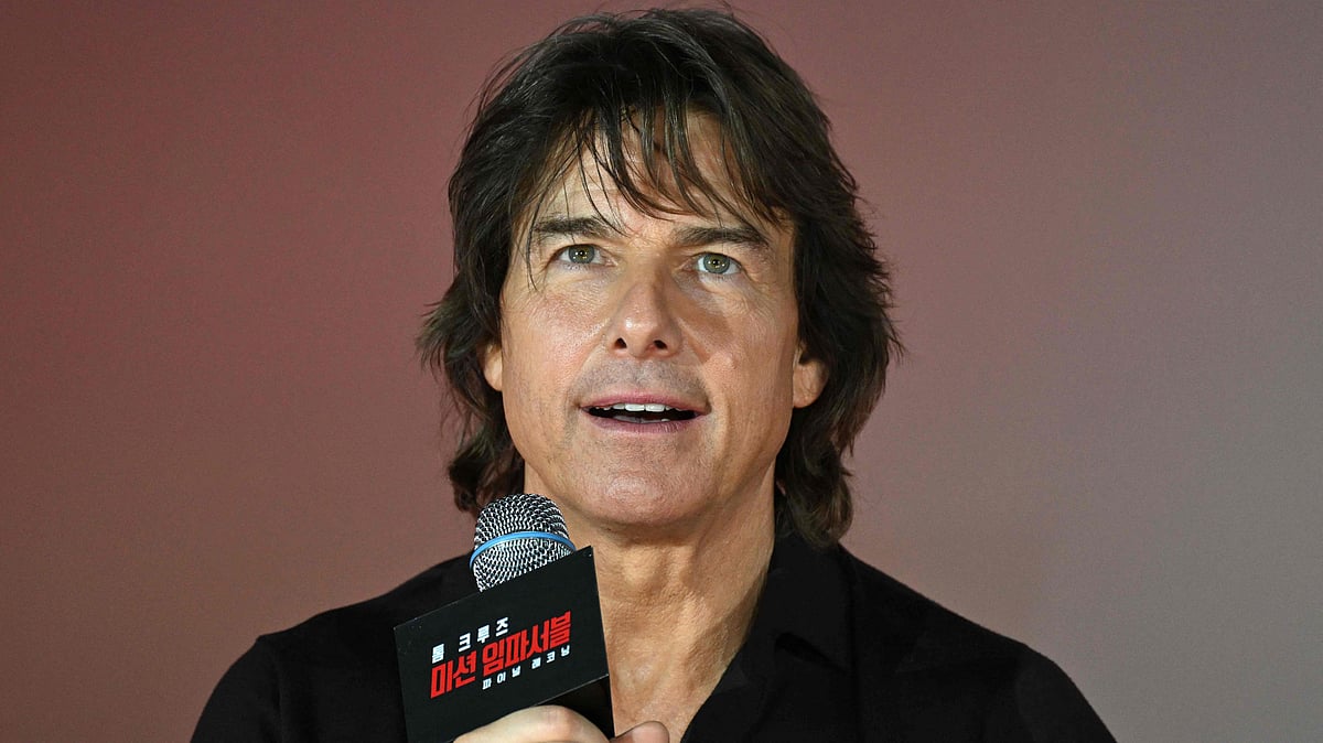 সিওলে সংবাদ সম্মেলনে টম ক্রুজ। এএফপি