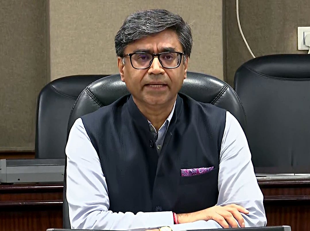 সংবাদ সম্মেলনে ভারতের পররাষ্ট্রসচিব বিক্রম মিশ্রি। নয়াদিল্লিতে, ১০ মে ২০২৫