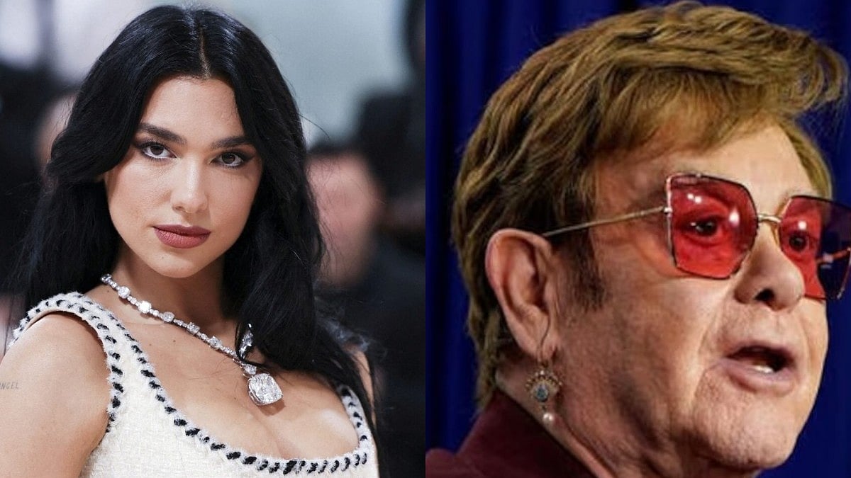 ডুয়া লিপা ও এলটন জন। কোলাজ