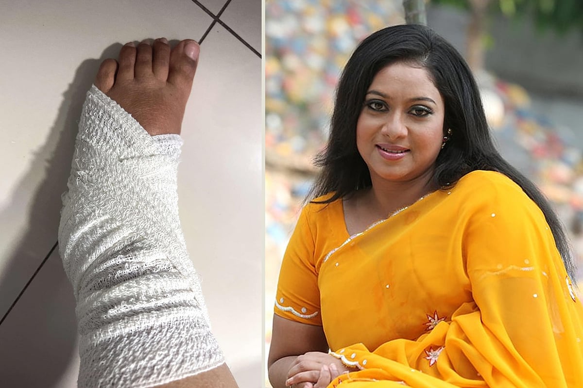 মোবাইলে কথা বলতে বলতে সিডনির রাস্তায় হাঁটছিলেন শাবনূর, অসাবধানতাবশত রাস্তায় পড়ে গিয়ে পা মচকে যায়