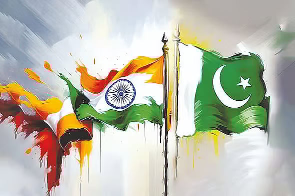 ভারত ও পাকিস্তানের পতাকা