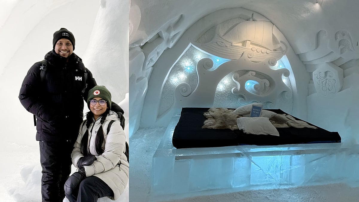 বরফ হোটেলে সস্ত্রীক লেখক